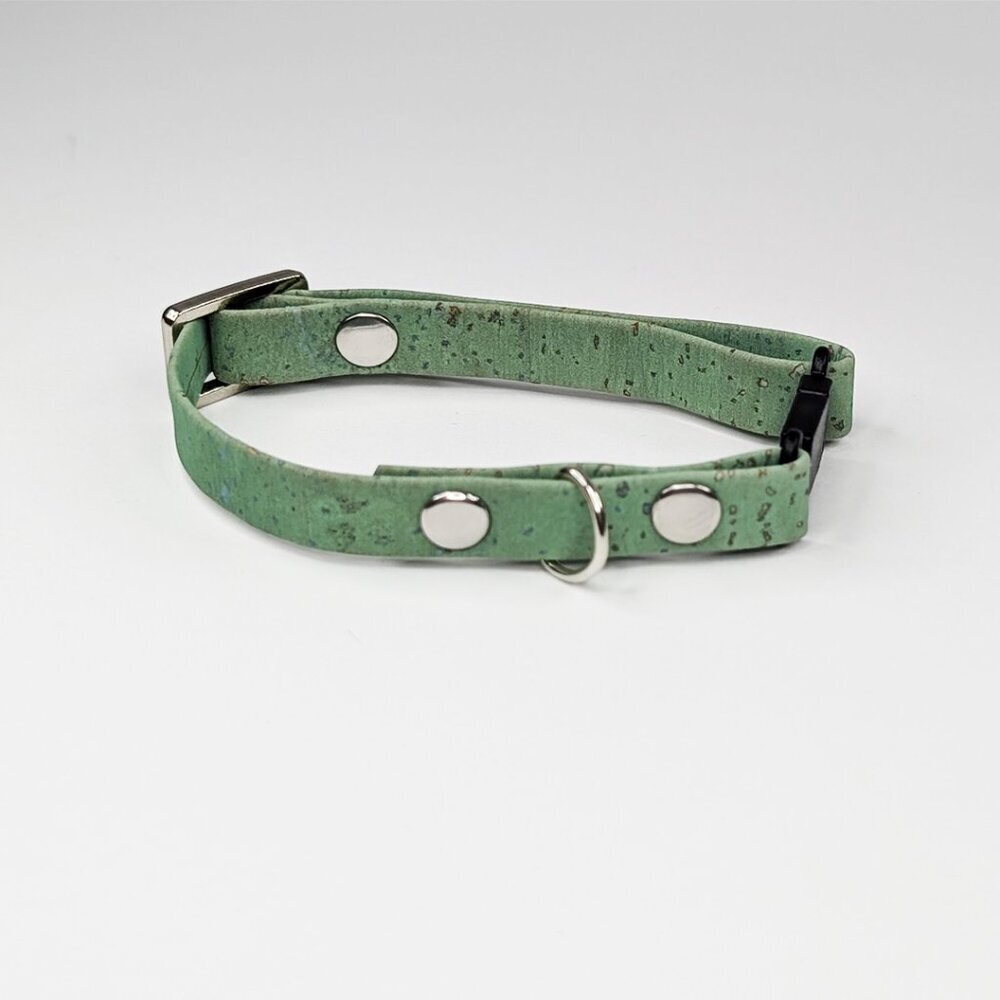 Cork Breakaway Cat Collar in Mint Green